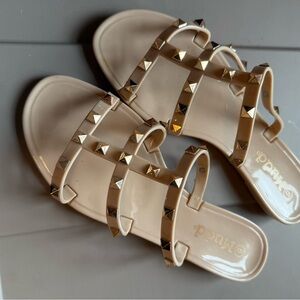 Women's Nude Studded Sandals